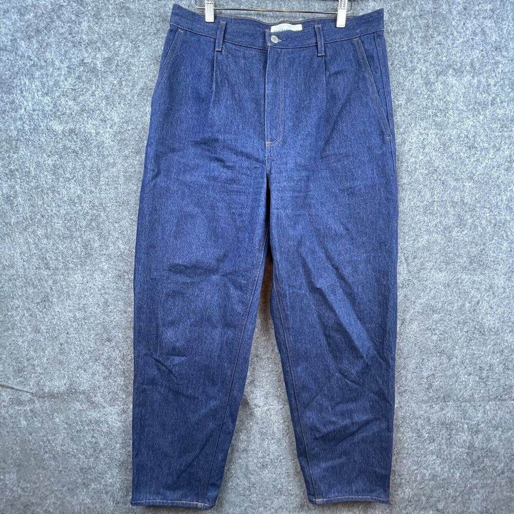 Aritzia Denim Forum Jeans Womens 31 Luanne High Rise Tapered‎ Pocketless Barrel